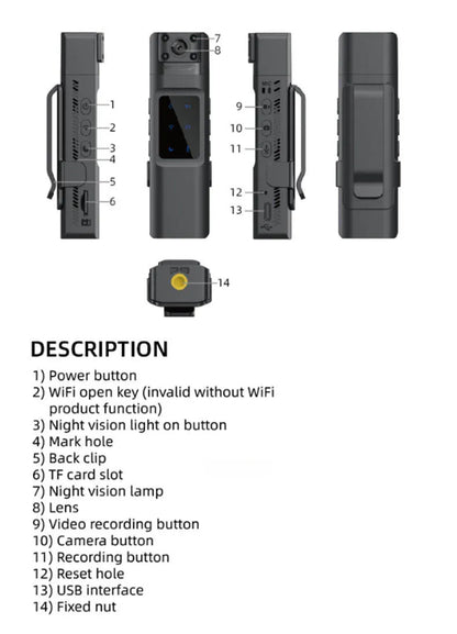 2024 NEW WIth Wifi Hotspot Mini Camera 1080P Portable Digital Video Recorder Body Camera Night Vision DVR Miniature Camcorder