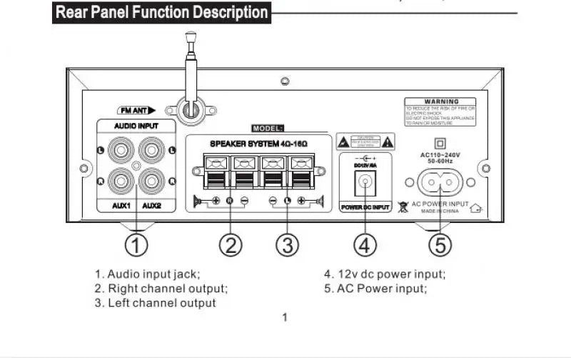 AK35/AK45/AK55 Sound Amplifiers Bluetooth Digital Amplifier for Home Car Karaoke 2 Channel HiFi Stereo AMP FM USB Remote Control