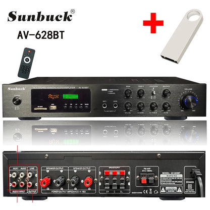 HiFi Digital Bluetooth Amplifiers Dynamic Screen Stereo Sound AMP For Home Car Meeting Karaoke Cinema 608 628 999 BT Max 4000W