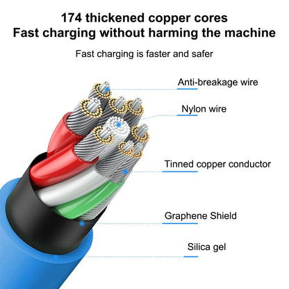 120W 6A Super Fast Charge USB C Liquid Silicone Cable For iPhone 14 15 Huawei Samsung Xiaomi Quick Charger Type-C Data Wire