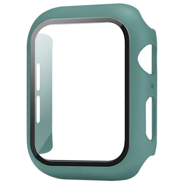 Tempered glass+Case for Apple Watch 46mm 44mm 45mm 41mm 40mm 42mm Screen Protector for iwatch series 10 9 8 7 6 SE 5 Accessories