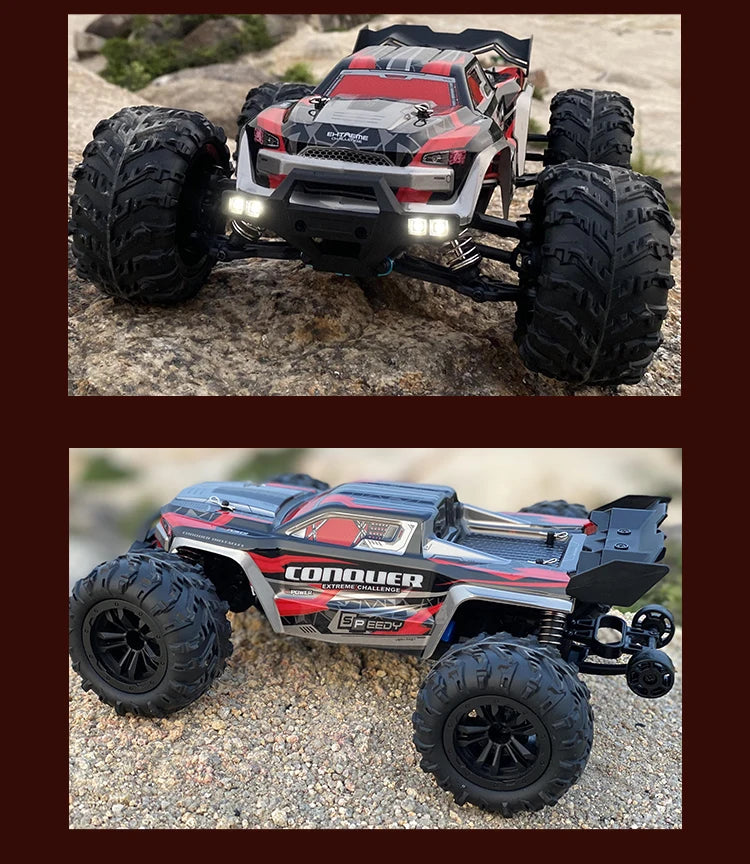 Rc Car Off Road 4x4 High Speed 70KM/H Remote Control Car with LED Headlight Brushless 4WD 1/16 Monster Truck Toys for Boys Gift