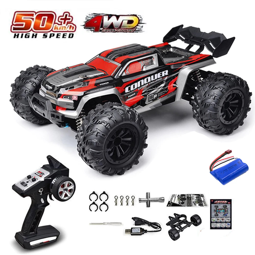 Rc Car Off Road 4x4 High Speed 70KM/H Remote Control Car with LED Headlight Brushless 4WD 1/16 Monster Truck Toys for Boys Gift