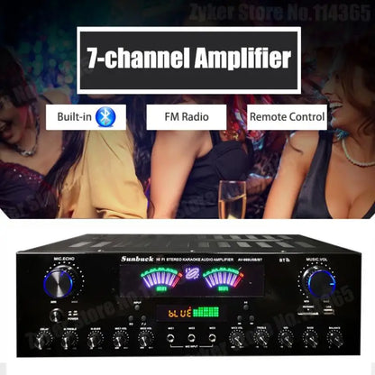 HiFi Digital Bluetooth Amplifiers Dynamic Screen Stereo Sound AMP For Home Car Meeting Karaoke Cinema 608 628 999 BT Max 4000W