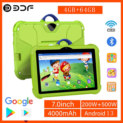 New Arrival 7 Inch 5G WiFi Kids' tablet Quad Core 4GB+64GB ROM Google Learning Education Version Dual Cameras Tablets Android 13