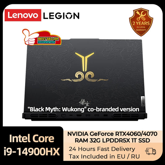 Lenovo Legion Y9000P E-sports Gaming Laptop "Black Myth: Wukong" Co-Branded i9-14900HX RAM 32G 1T SSD/RTX 4070 16-inch 240Hz