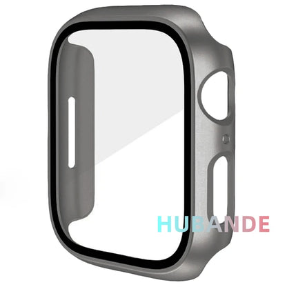 Tempered glass+Case for Apple Watch 46mm 44mm 45mm 41mm 40mm 42mm Screen Protector for iwatch series 10 9 8 7 6 SE 5 Accessories