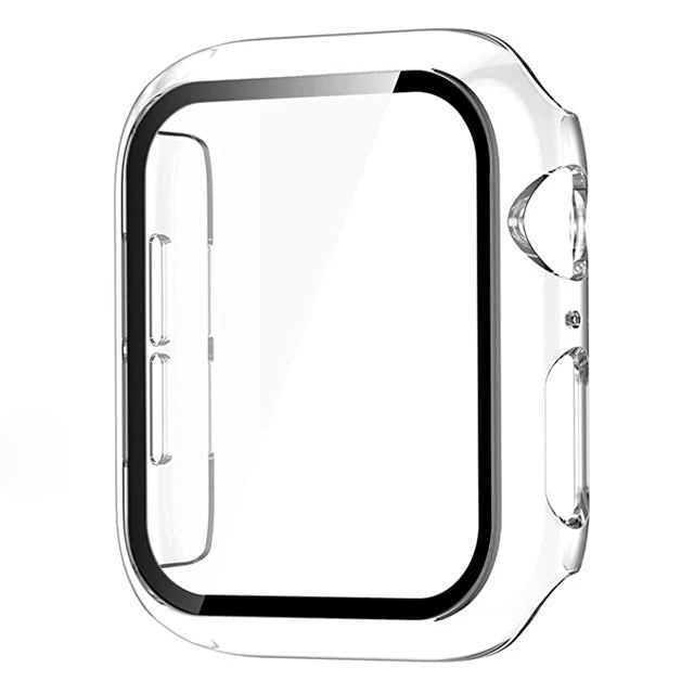 Tempered glass+Case for Apple Watch 46mm 44mm 45mm 41mm 40mm 42mm Screen Protector for iwatch series 10 9 8 7 6 SE 5 Accessories