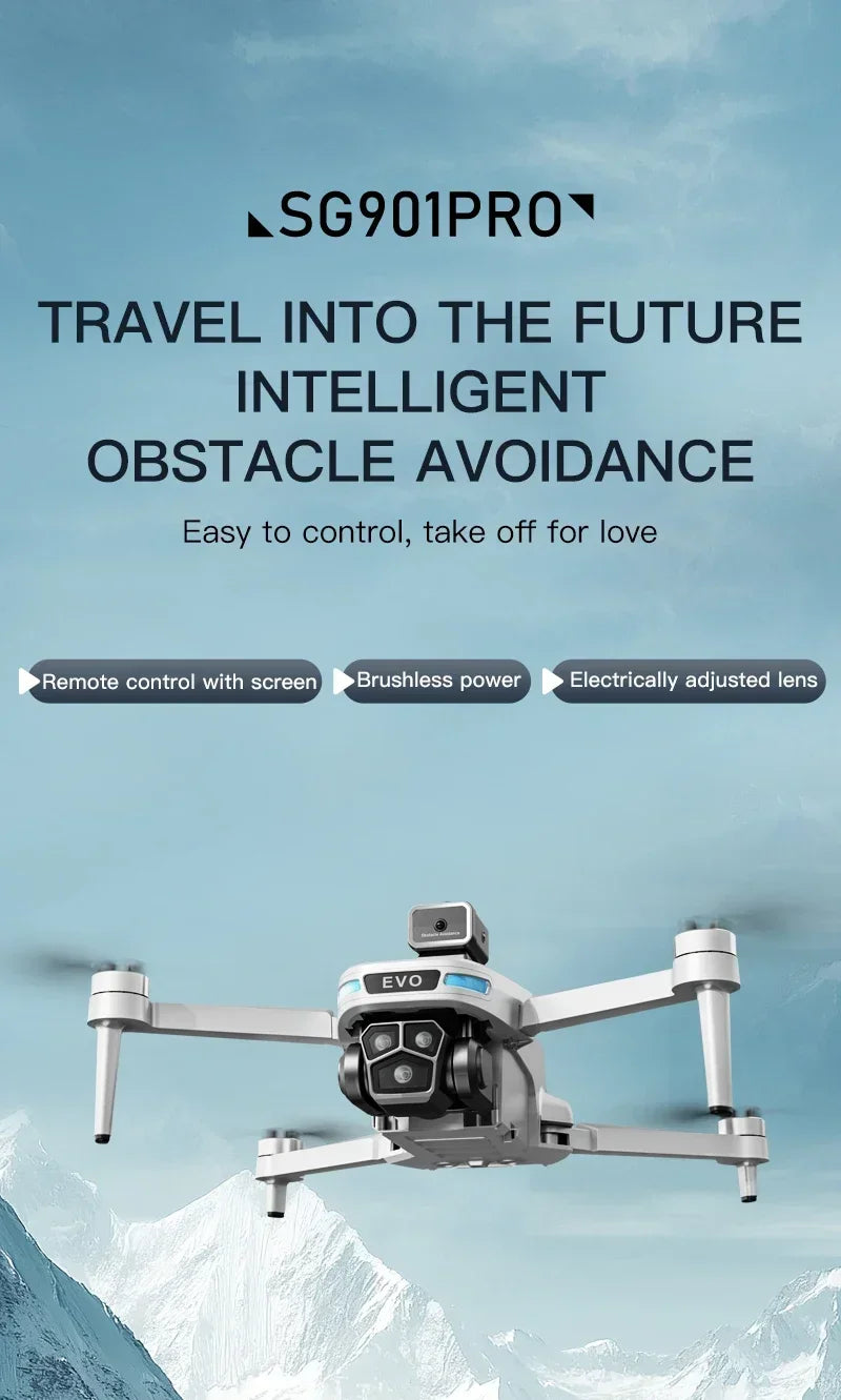 Professional SG901 MAX GPS Drone 8K HD Dual Camera With Screen 5G WIFI 360°Obstacle Avoidance Brushless Foldable Quadcopter Dron