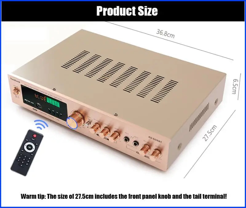 HiFi Digital Bluetooth Amplifiers Dynamic Screen Stereo Sound AMP For Home Car Meeting Karaoke Cinema 608 628 999 BT Max 4000W