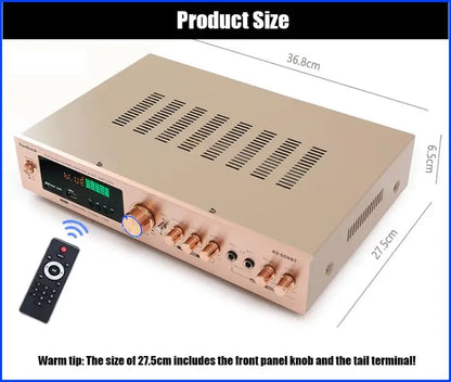 HiFi Digital Bluetooth Amplifiers Dynamic Screen Stereo Sound AMP For Home Car Meeting Karaoke Cinema 608 628 999 BT Max 4000W