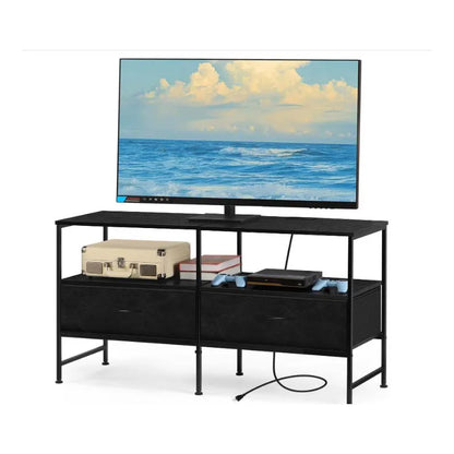 Entertainment Center with Storage Drawers,Rustic Brown TV Stand for 40 Inches TV, Farmhouse TV Stand Dresser with Outletsw