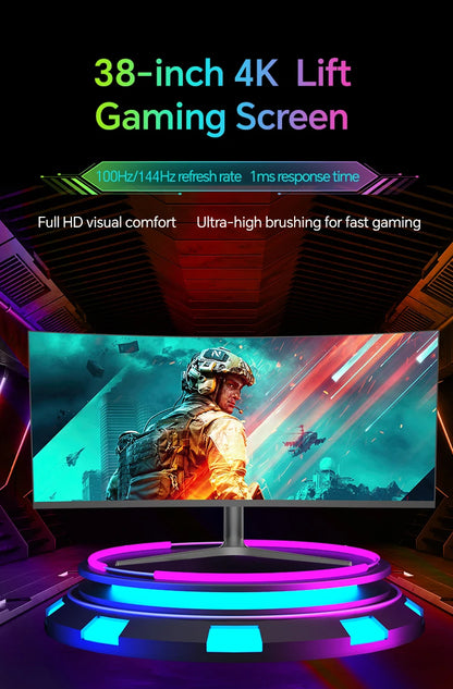 Anmite 38" 4K Nano-IPS screen 144Hz curved widescreen monitor, gaming display for big game enthusiasts