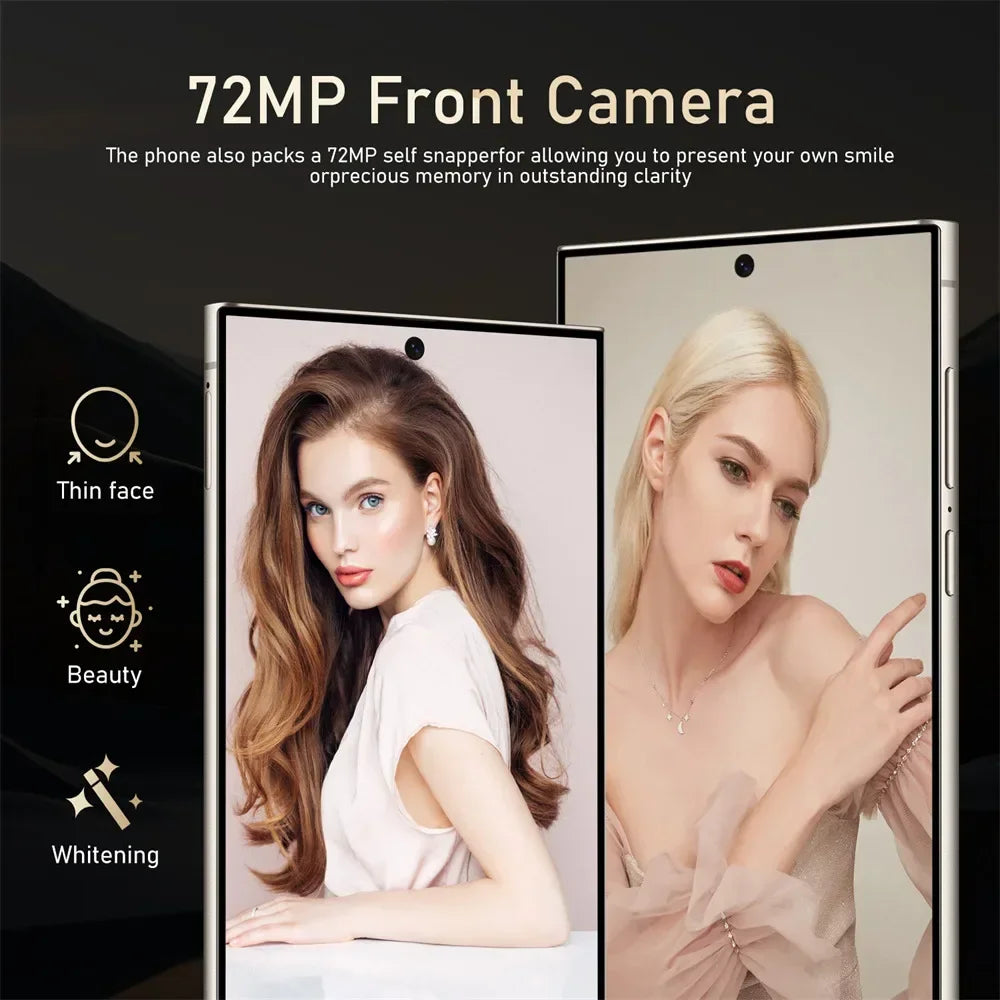 Global Version S24 Ultra 5G Original Smartphone 7.3 Inch HD Screen Snapdragon 8th Gen Android 14 8000mAh Face Unlock Phone