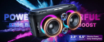 W-KING 250W PEAK Large Bluetooth Speaker Loudest/Massive 120dB/12 Custom Bass, V5.3 Big Party Boombox Portable Speaker Wireless