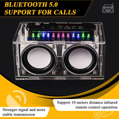 DIY Bluetooth Speaker Kit with FM Radio 87.5-108MHZ DIY Soldering Project Practice Electronic Kit Solder Assembly U Disk TF