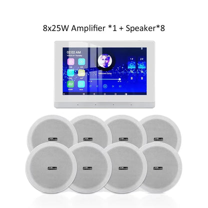 Smart Audio System Home Theater Sound Amplifier Wall Android WiFi Bluetooth Amp with 6 inch Stereo Ceiling Speaker Diy Kit Hotel