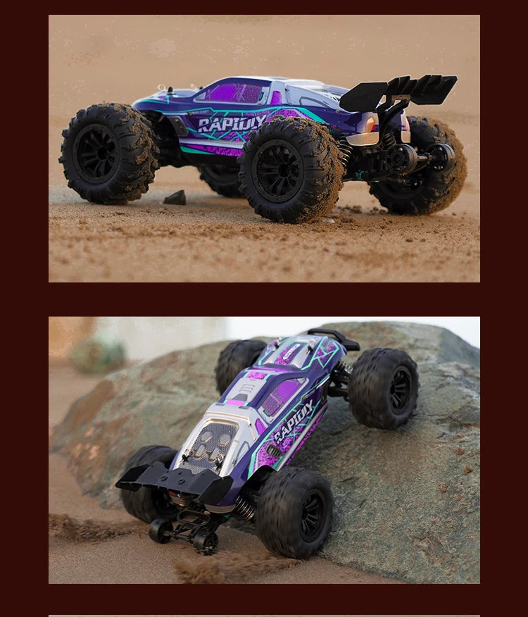 Rc Car Off Road 4x4 High Speed 70KM/H Remote Control Car with LED Headlight Brushless 4WD 1/16 Monster Truck Toys for Boys Gift