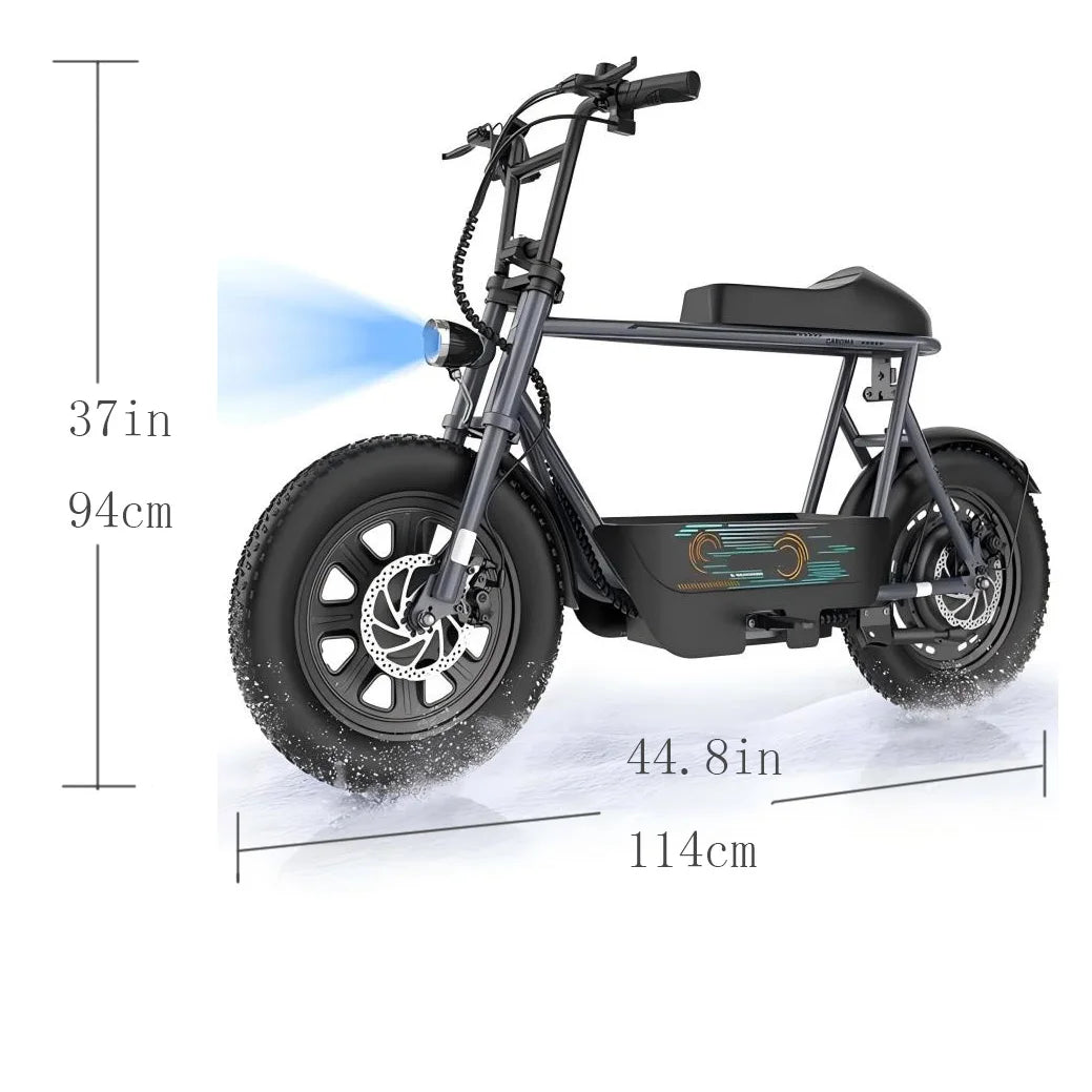 Peak 560W Electric Scooter with Seat, 16 Inch Fat Tire Electric Scooter for Adults&Teens, E Scooter for Basket Commuting