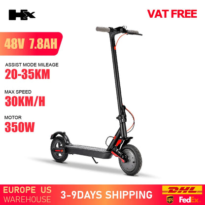 HX Adult Electric Scooter 350W 15AH 36V Electric Kick E Scooters Foldable 8.5 inch Smart APP Escooter Dual shock absorbers