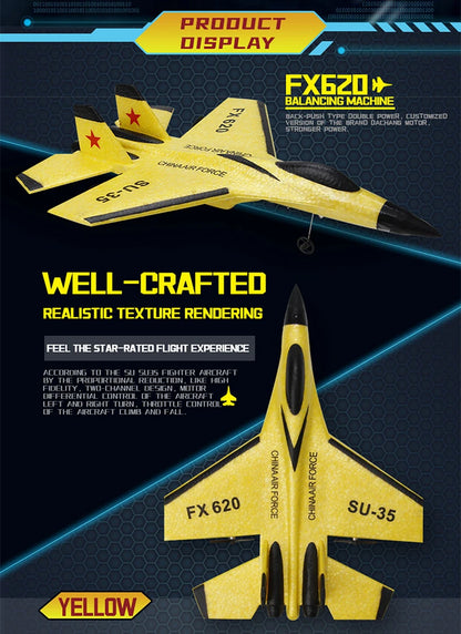 RC Foam Aircraft SU-35 Plane 2.4G Radio Control Glider Remote Control Fighter Plane Glider Airplane Foam Boys Toys for Children