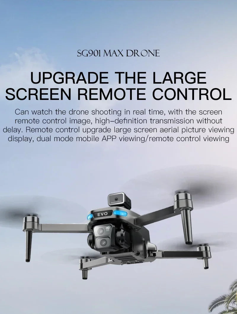 Professional SG901 MAX GPS Drone 8K HD Dual Camera With Screen 5G WIFI 360°Obstacle Avoidance Brushless Foldable Quadcopter Dron