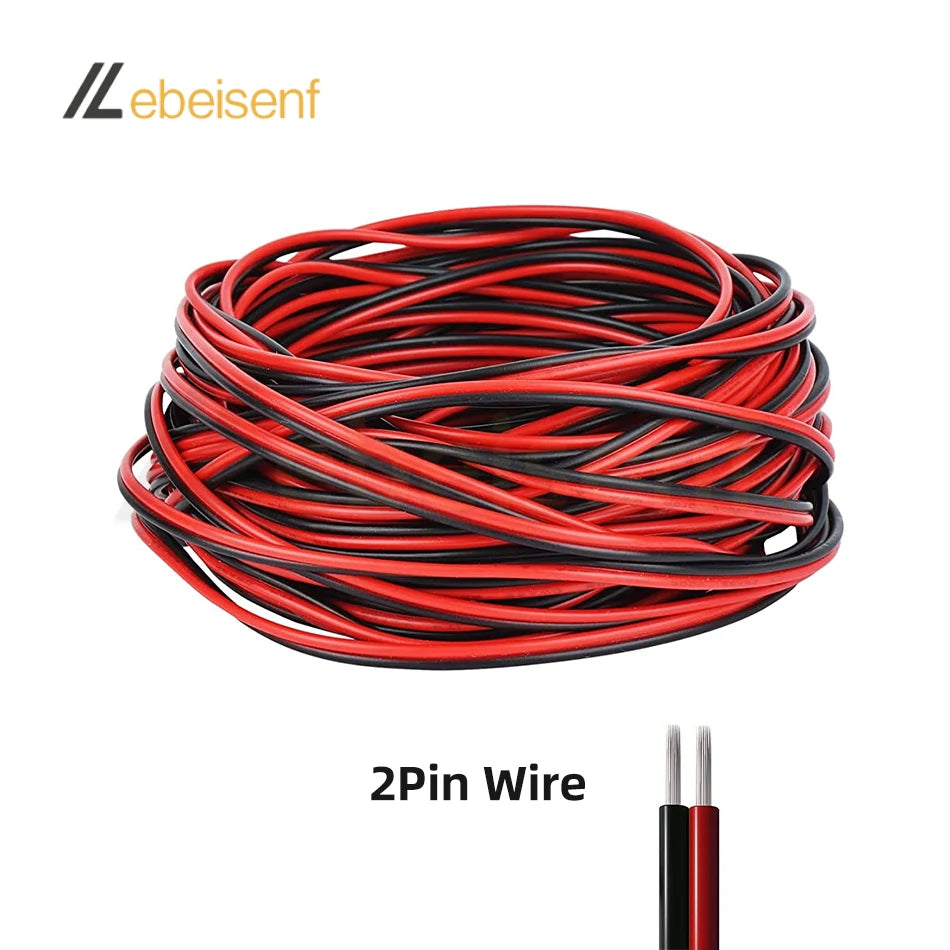 5/10Meter 22 AWG 2Pin 3Pin 4Pin 5Pin 6Pin Electronic Cable Extension Wire Color Line for 5050 3528 RGBW RGB CCT LED Strip Lights