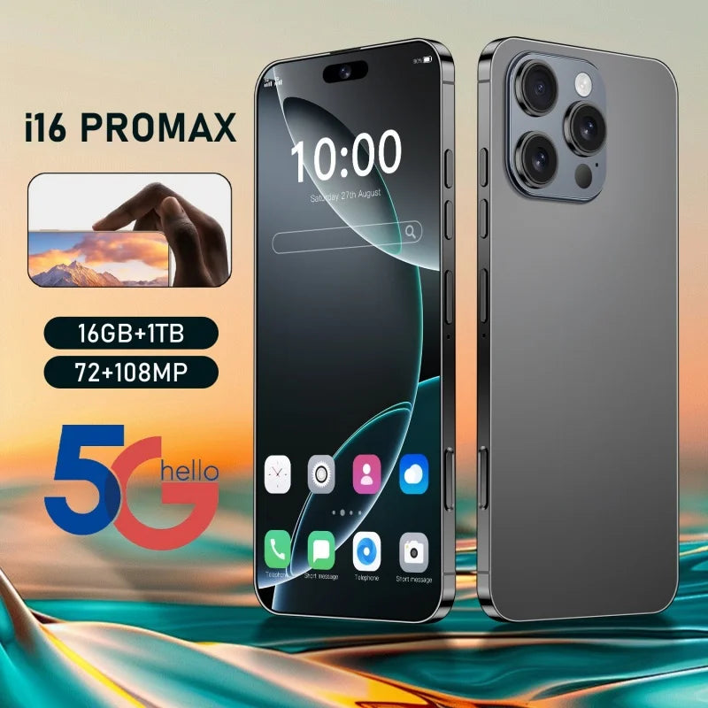 Brand Smartphone 7.3 inch New i16 ProMax Full Screen 4G 5G Cell Phone