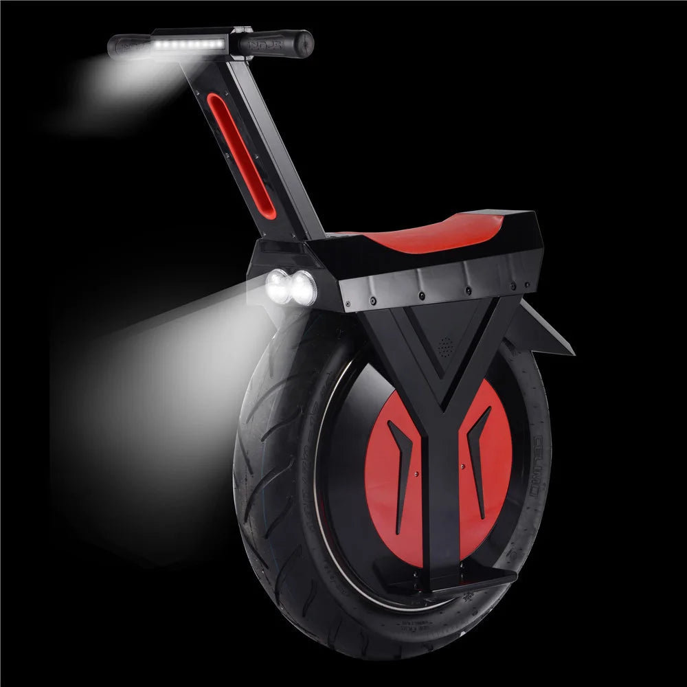 Electric Unicycle 60V 500W 17-Inch Tire, 4-12Ah Battery, 25KMH Speed, 28-96KM Range E Single-Wheel Scooter Electric Monowheel