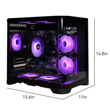 YEAH MAGIC Gaming Desktop AMD Ryzen 5 5500GT 3.9GHz 16GB(8G*2) DDR4 3200 1T NVME SSD ARGB 7 Fans Win 11 Home Gamer Desktop WIFI6