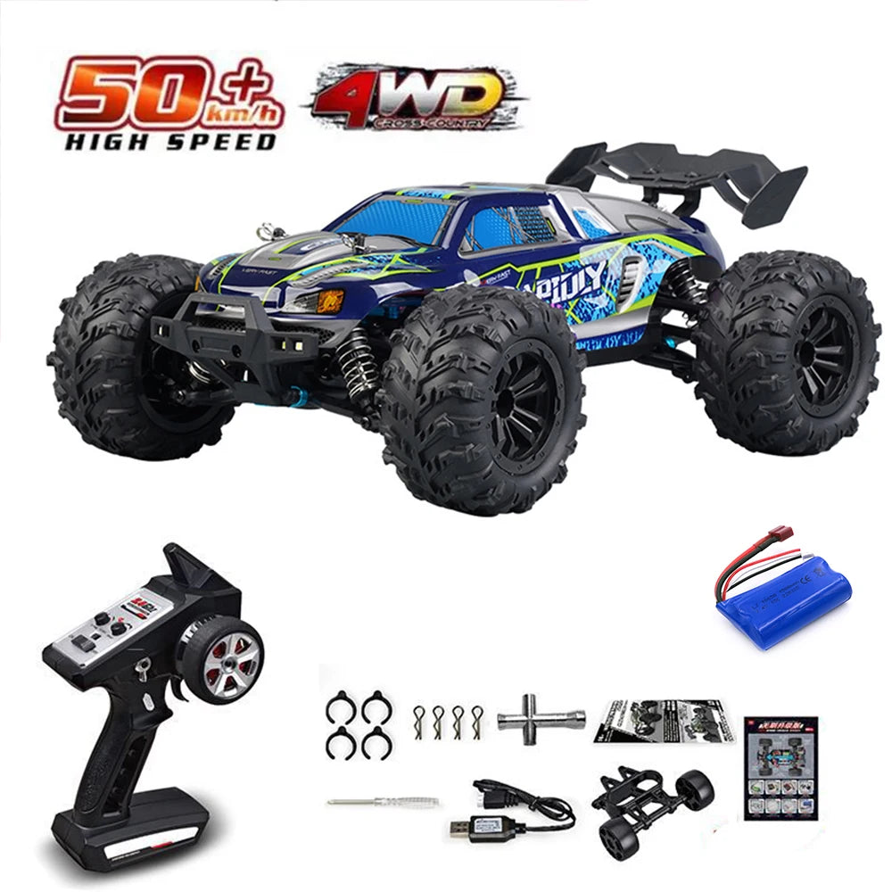 Rc Car Off Road 4x4 High Speed 70KM/H Remote Control Car with LED Headlight Brushless 4WD 1/16 Monster Truck Toys for Boys Gift