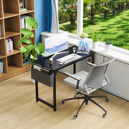 JHK Computer Desk Writing Study Office Gaming Table Modern Simple Style Compact with Side Bag Headphone Hook Easy Assembly