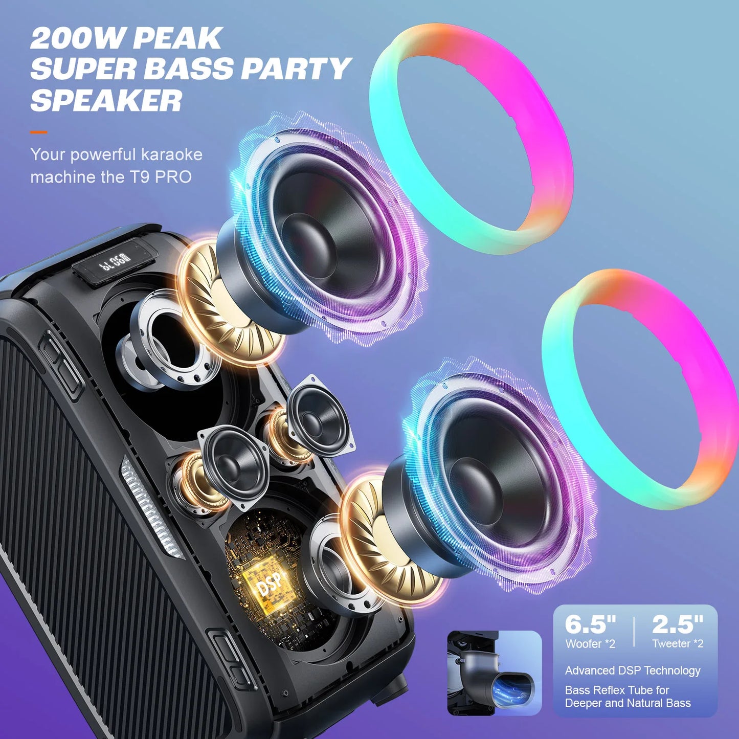 W-KING 250W PEAK Large Bluetooth Speaker Loudest/Massive 120dB/12 Custom Bass, V5.3 Big Party Boombox Portable Speaker Wireless