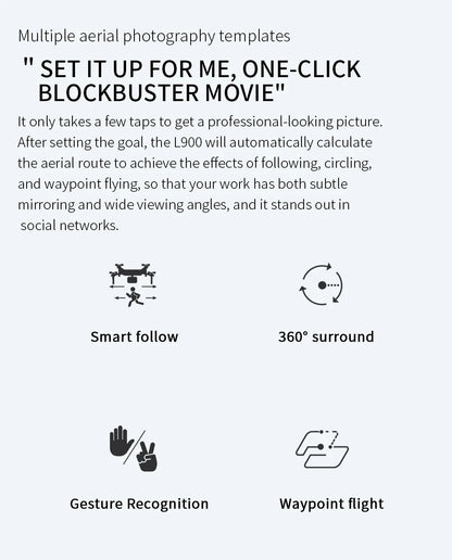 LYZRC L900 PRO GPS Drone 4K Professional HD Dual Camera 5G WIFI Brushless Motor FPV Quadcopter Foldable Aerial Photography Drone