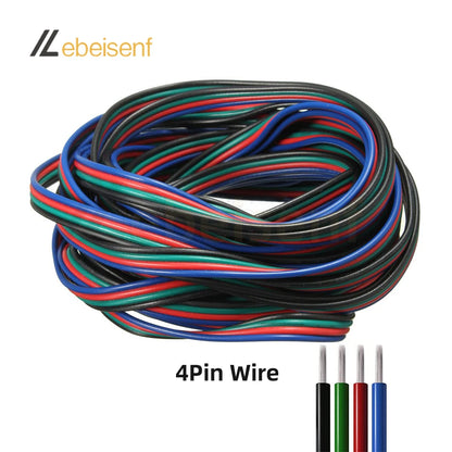 5/10Meter 22 AWG 2Pin 3Pin 4Pin 5Pin 6Pin Electronic Cable Extension Wire Color Line for 5050 3528 RGBW RGB CCT LED Strip Lights