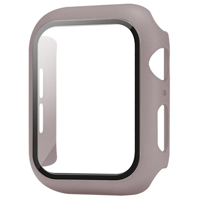 Tempered glass+Case for Apple Watch 46mm 44mm 45mm 41mm 40mm 42mm Screen Protector for iwatch series 10 9 8 7 6 SE 5 Accessories