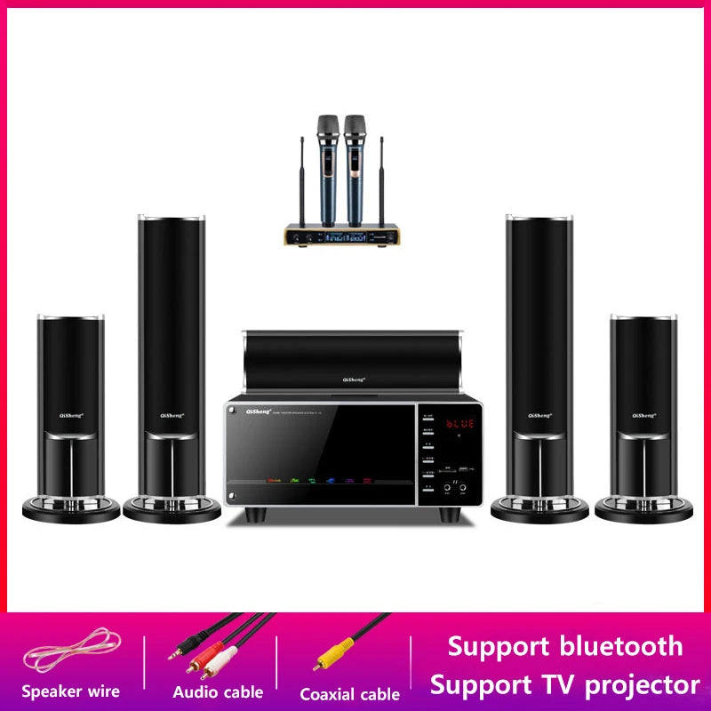 100W High-power Home Living Room TV KTV Bluetooth Speaker Surround Sound Subwoofer Speaker 5.1 Home Theater System Audio Set