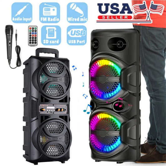 3000W Portable Bluetooth Speaker Sub woofer Heavy Bass Sound System Party Dj Karaoke Rechargeable Loud Speaker