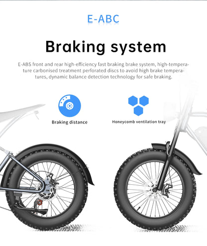 EKX T1 Electric Bike 20‘’*4.0 Fat Tires 1000W Motor 48V20AH Lithium Battery Road Electric Bicycle For Adults Mountain E-Bike MTB