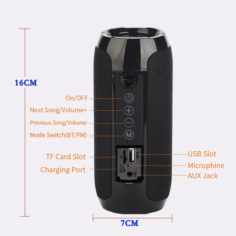 Portable Speaker Wireless  Bluetooth-compatible Subwoofer Outdoor Waterproof Loudspeaker Stereo Surround Support FM RadioTF